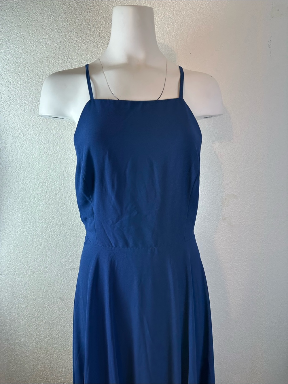 NWT Lulus Mythical Kind of Love Navy Blue Maxi Dress Backless Bridesmaid L - Picture 11 of 11